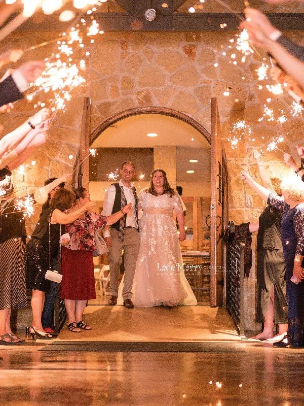 Boho Wedding Dress with Flutter Sleeves