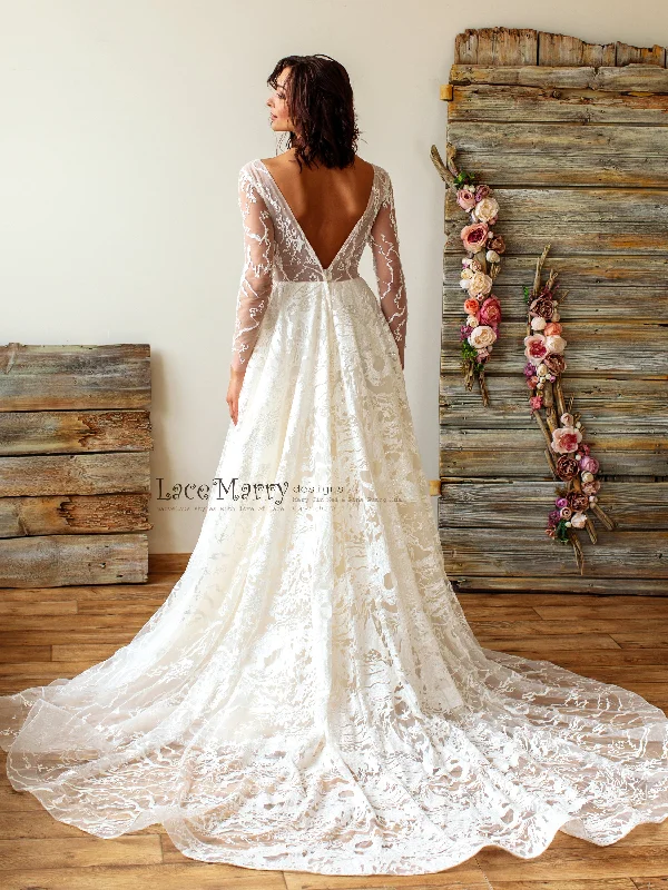 Couture Lace Wedding Dress with Long Sleeves