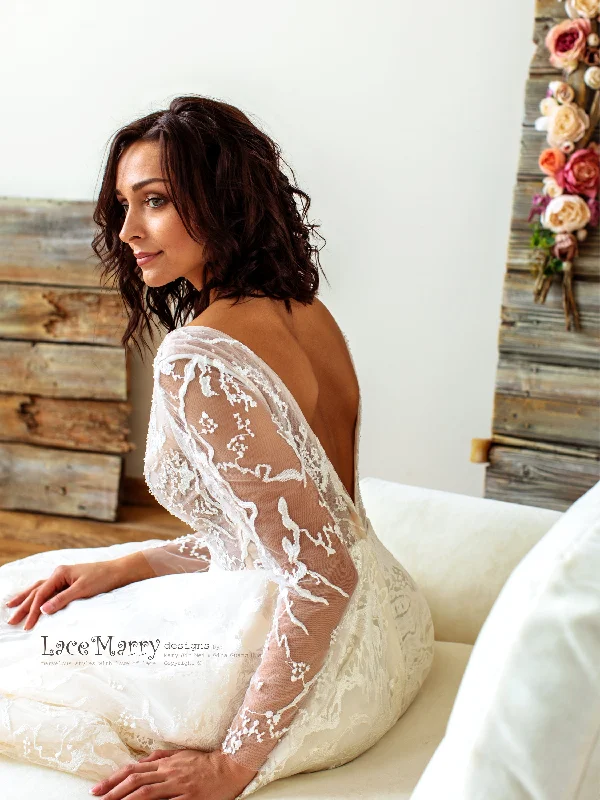 Couture Lace Wedding Dress with Long Sleeves