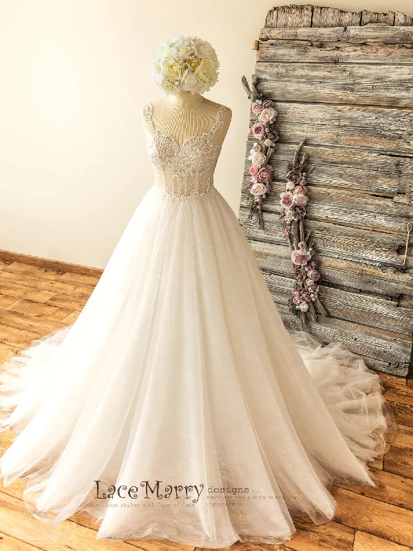 Gorgeous Hand Beaded Sweetheart Neckline Wedding Dress