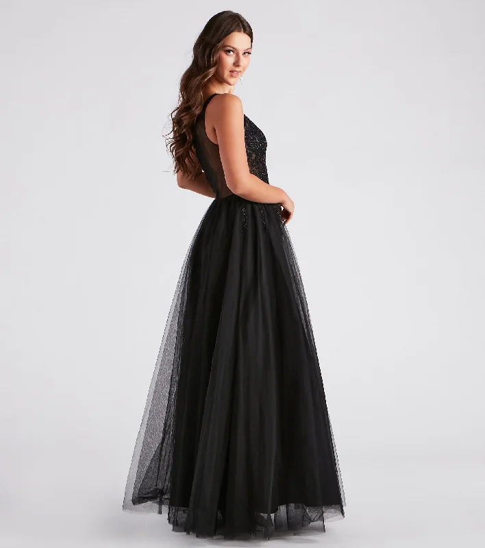 Julissa Lace Tulle A-Line Ball Gown