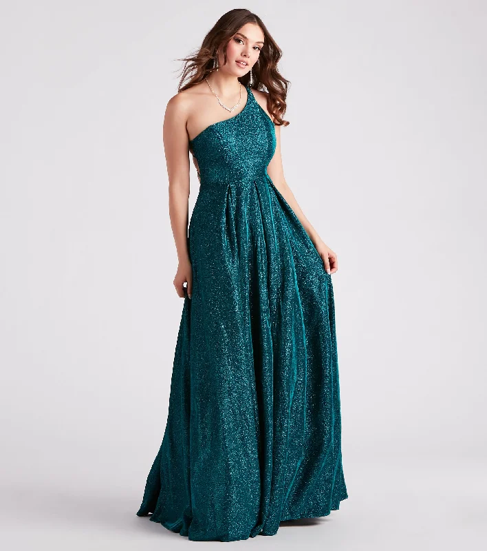 Margie Glitter A-Line Ball Gown