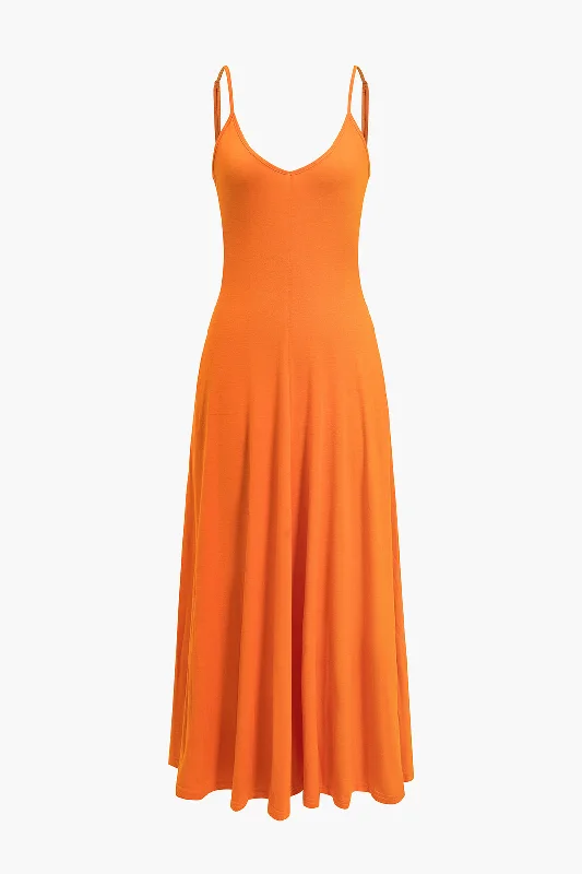 Basic Solid Cami Maxi Dress