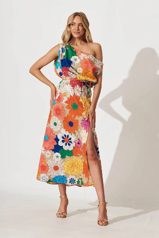 Melinda Maxi Dress In Bright Multi Floral