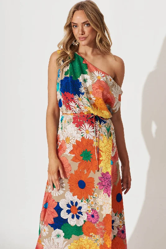 Melinda Maxi Dress In Bright Multi Floral