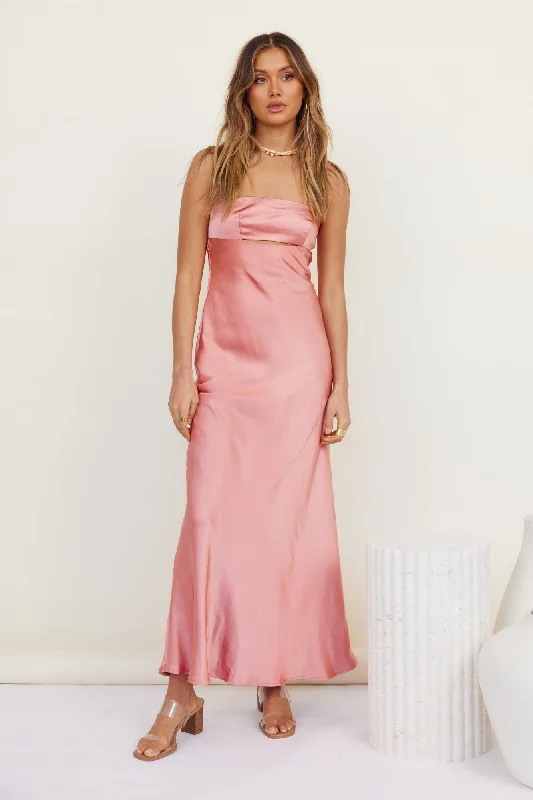 Open Hearts Maxi Dress Pink