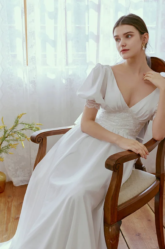 Sheath Floor Length Elastic Cloth Wedding Dress CW2676