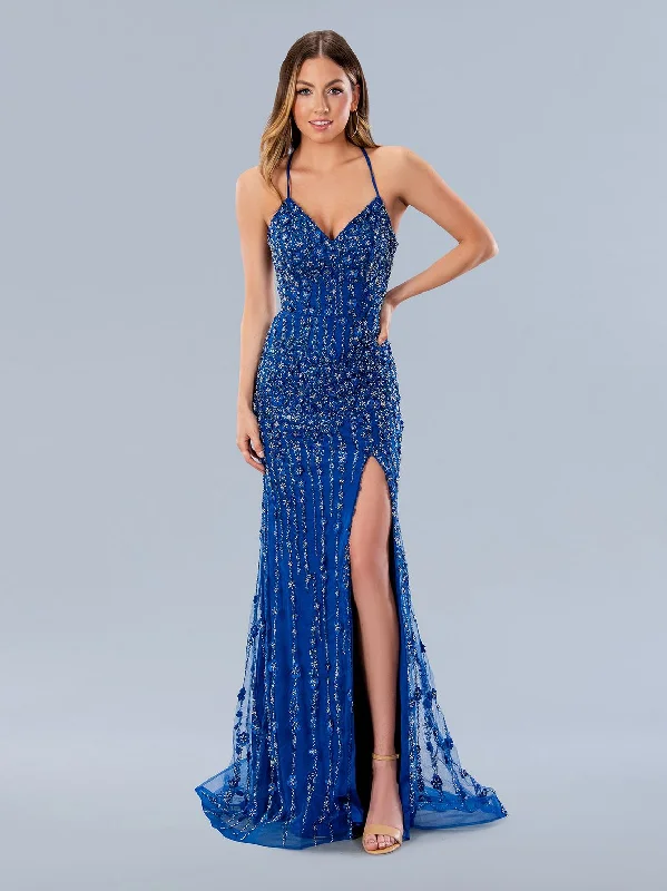 Stella Couture 24189 Formal Long Prom Floral Sequin Dress