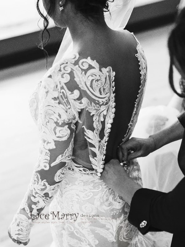 Breathtaking and Unique Lace Wedding Dress