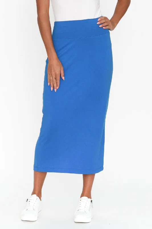 Cobalt Bamboo Maxi Tube Skirt