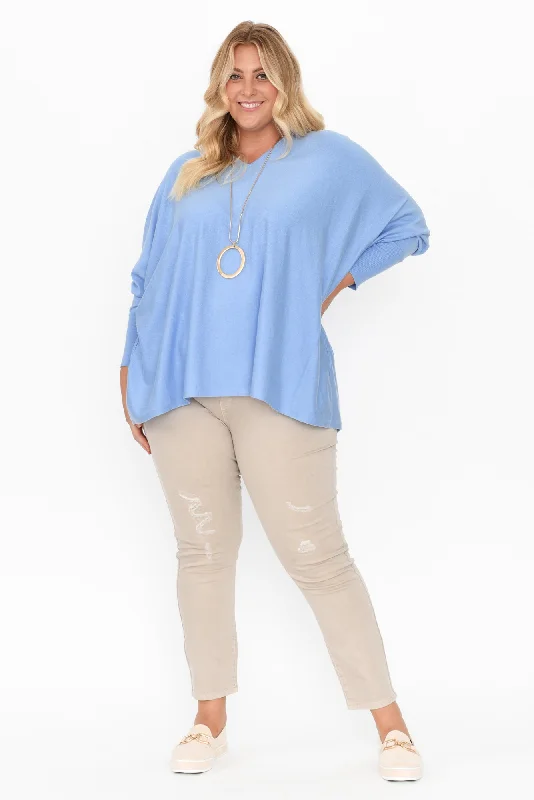 Destiny Light Blue Knit Jumper