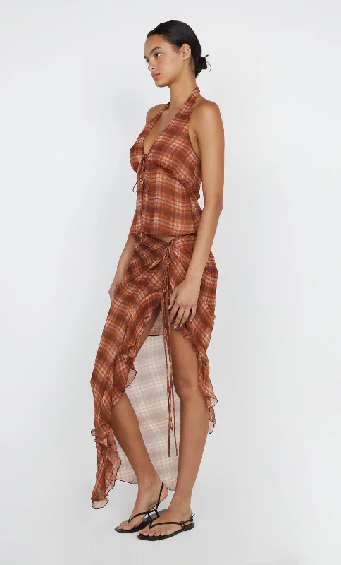 DEVI SARONG SKIRT  - DESERT CHECK