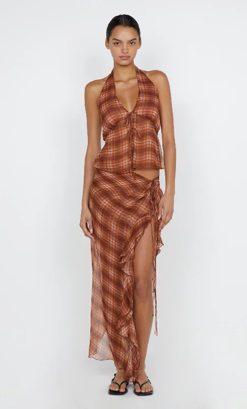 DEVI SARONG SKIRT  - DESERT CHECK