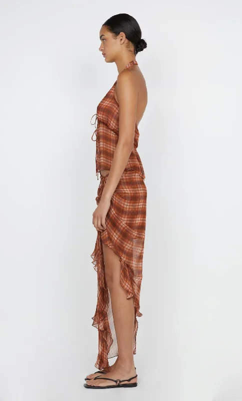 DEVI SARONG SKIRT  - DESERT CHECK