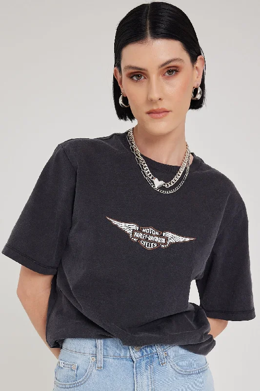 Harley-davidson Wings Tee Vintage Black