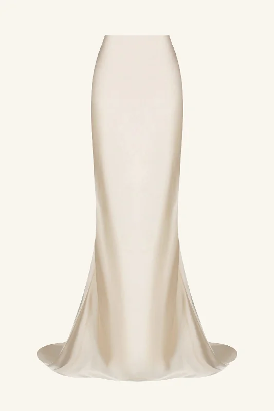 LA LUNE HIGH WAIST MAXI SKIRT - CREAM