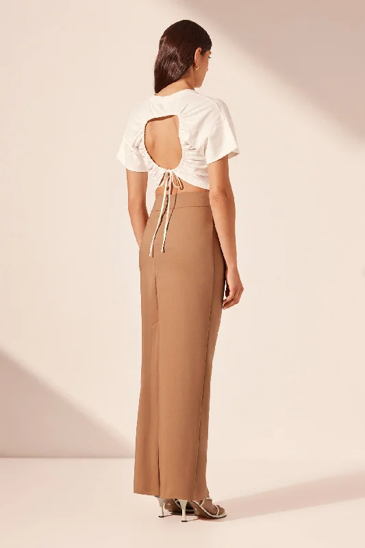 LANI DRAPED MAXI SKIRT - CINNAMON