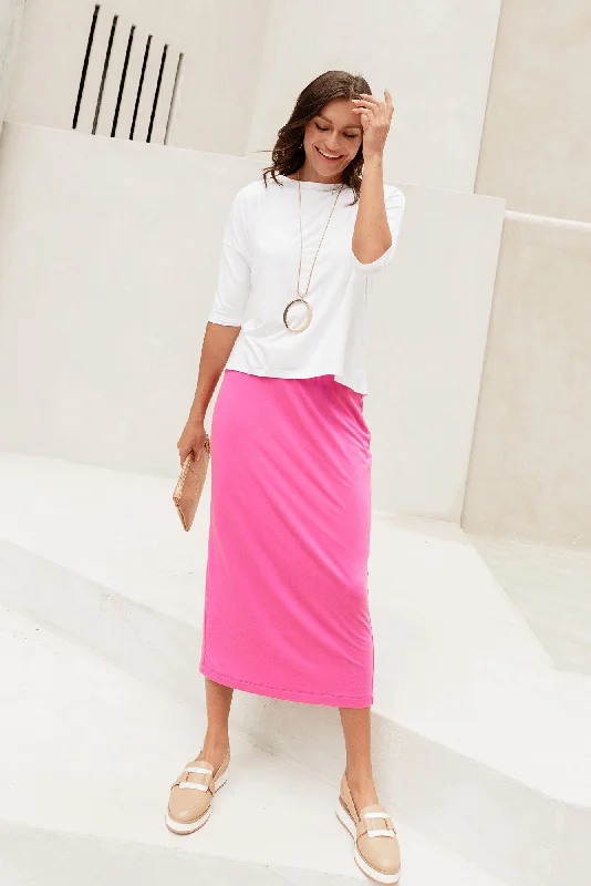 Magenta Bamboo Maxi Tube Skirt