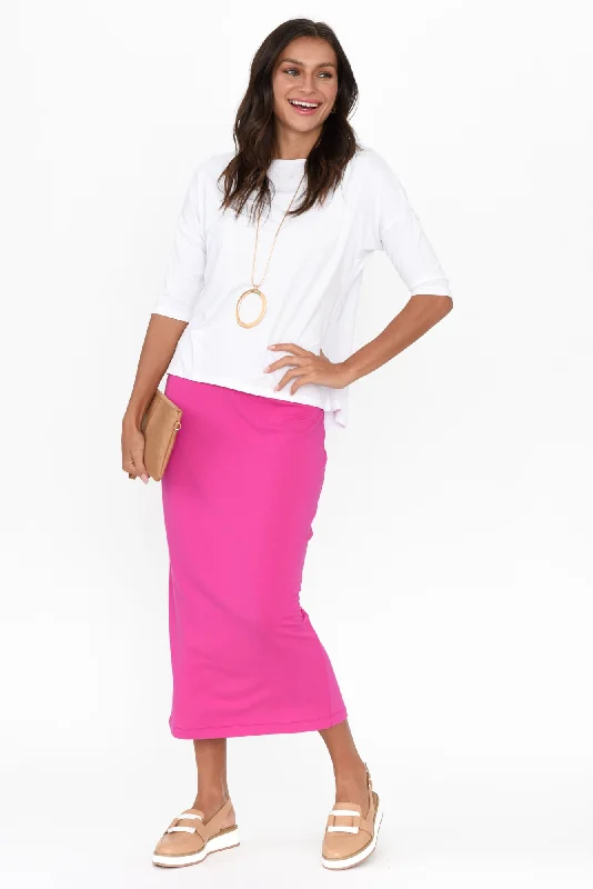 Magenta Bamboo Maxi Tube Skirt