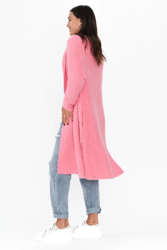 Mia Candy Pink Long Cardigan