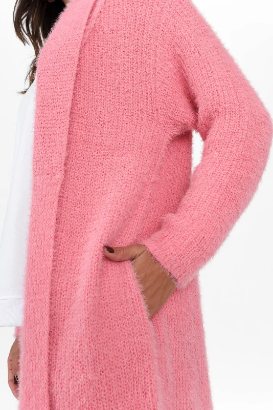 Mia Candy Pink Long Cardigan