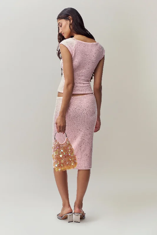 Miki Sequin Knit Midi Skirt