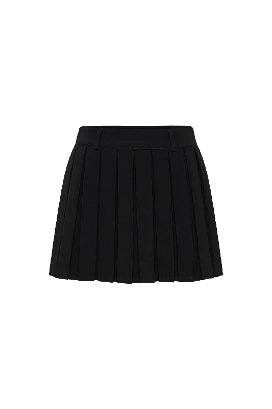 Mura Pleated Mini Skirt - Black