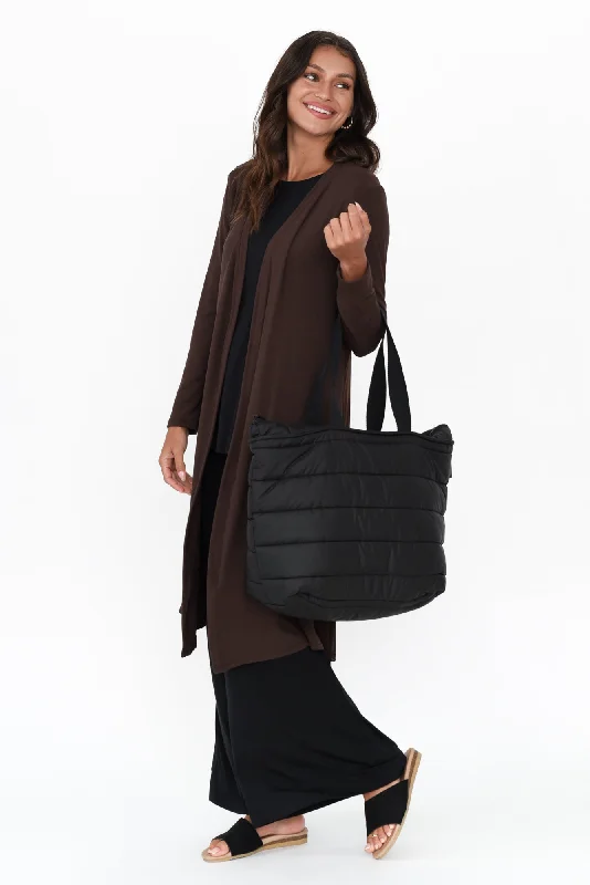 Pearlie Chocolate Longline Cardigan