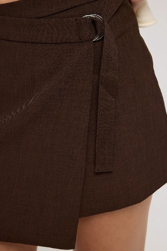 Perfect Stranger Buckle up Skort Choc