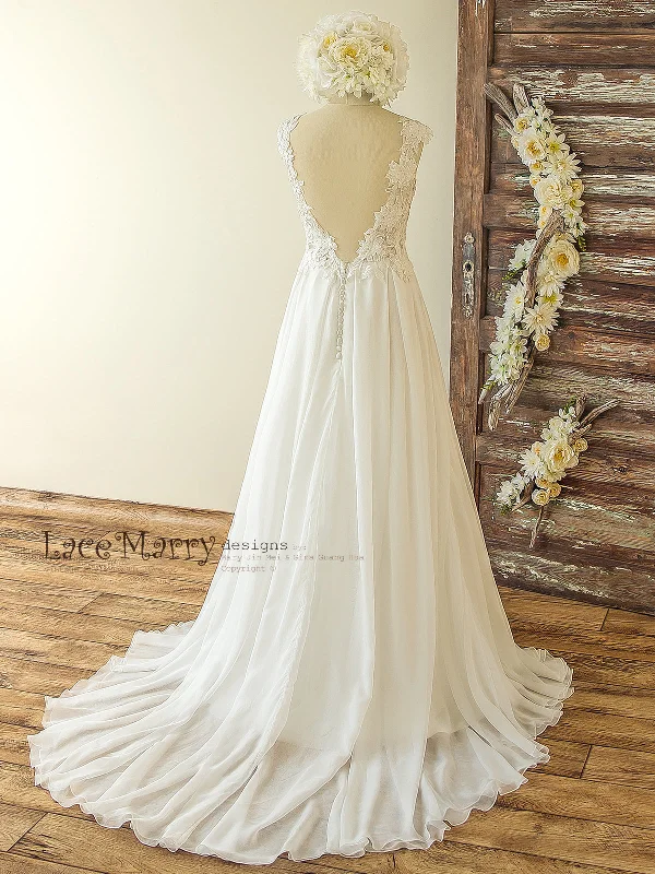 Romantic 3D Lace Wedding Dress in Bohemian Style