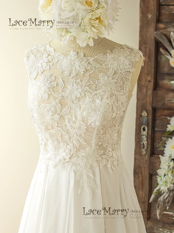 Romantic 3D Lace Wedding Dress in Bohemian Style