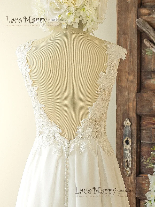 Romantic 3D Lace Wedding Dress in Bohemian Style