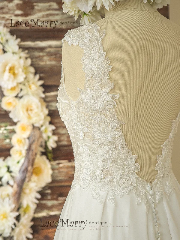 Romantic 3D Lace Wedding Dress in Bohemian Style