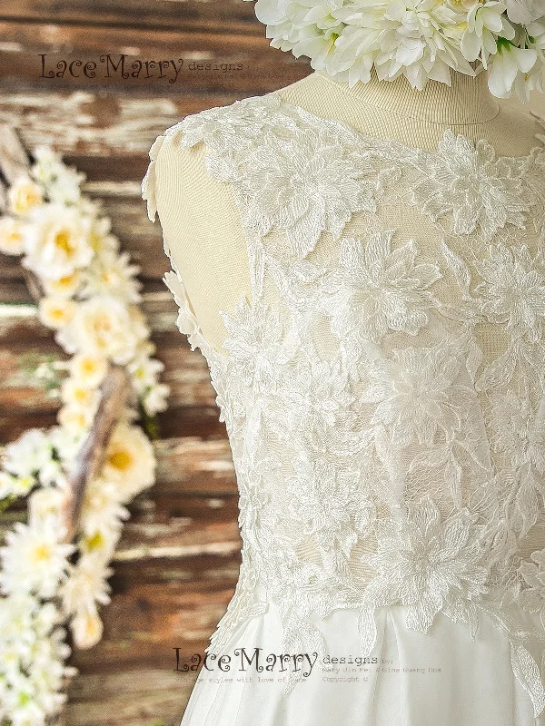 Romantic 3D Lace Wedding Dress in Bohemian Style