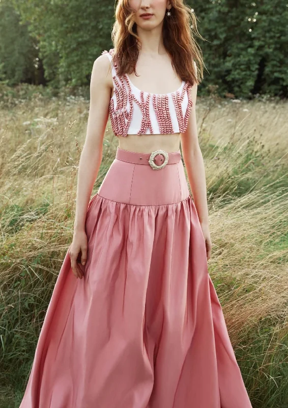 Sardinia Coral Silk Faille Ballgown Skirt