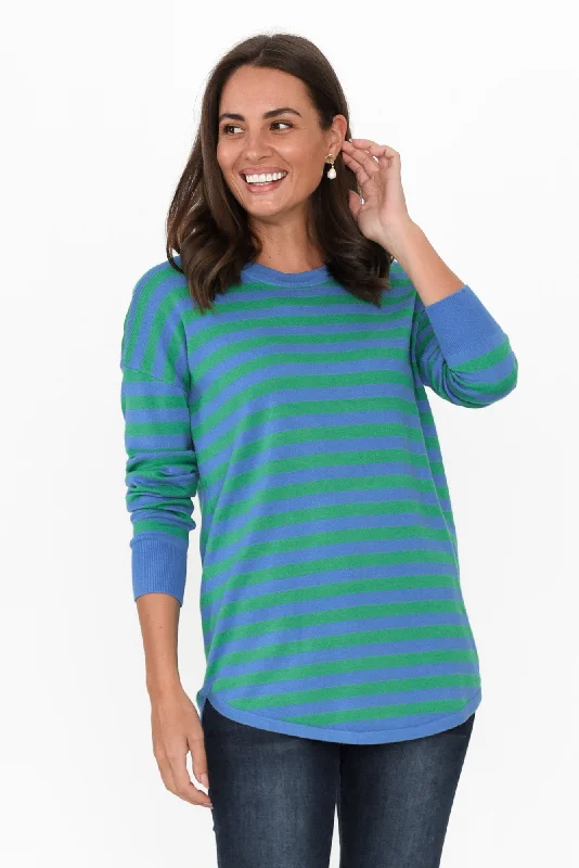 Sophie Green Stripe Knit Jumper