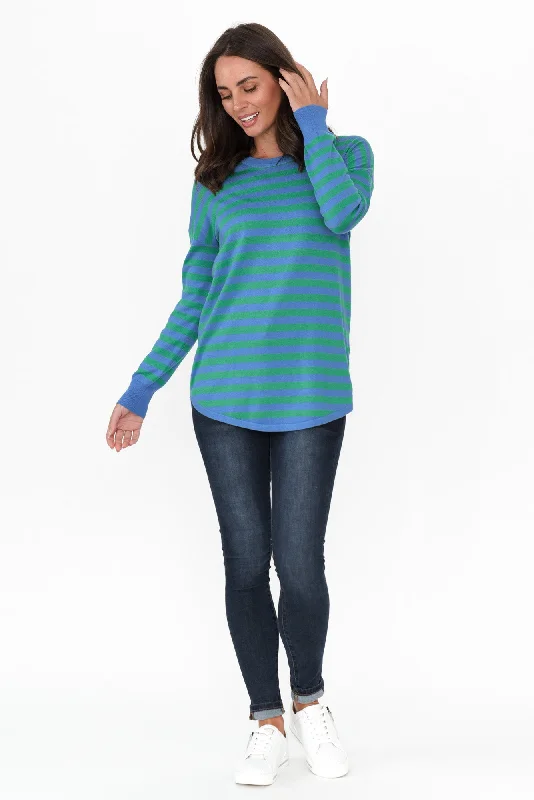 Sophie Green Stripe Knit Jumper