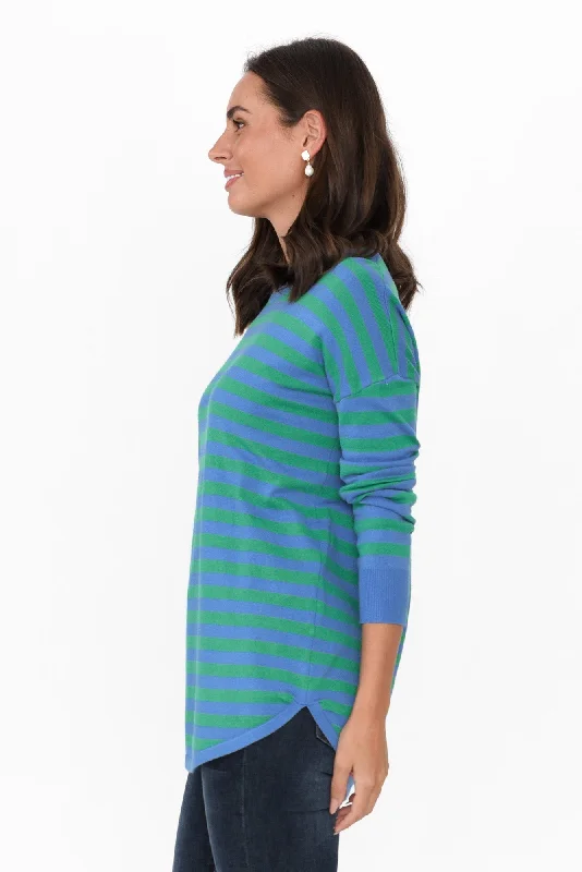 Sophie Green Stripe Knit Jumper