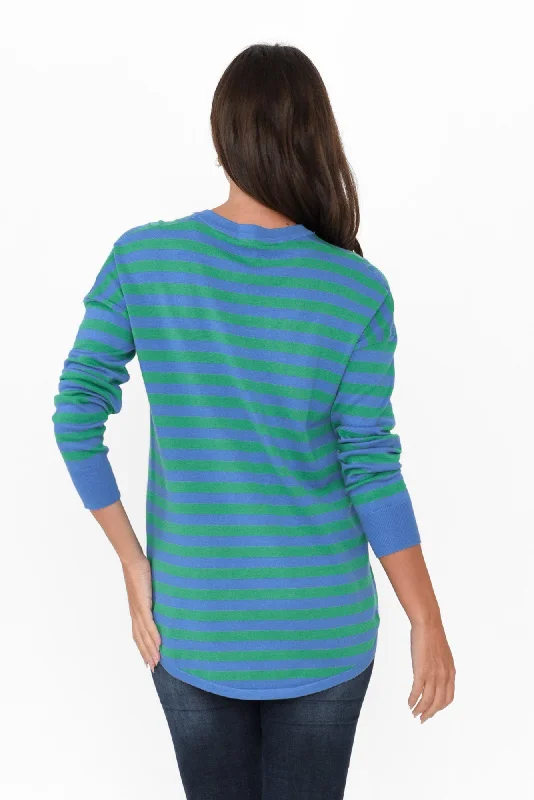 Sophie Green Stripe Knit Jumper