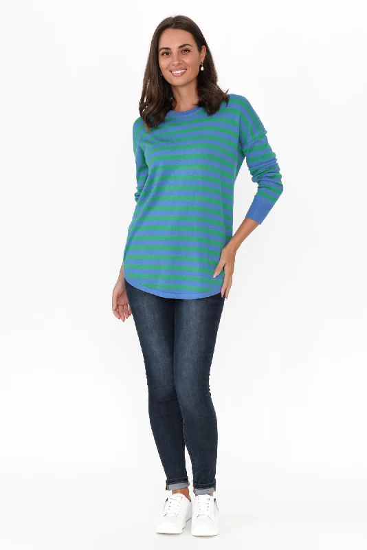 Sophie Green Stripe Knit Jumper