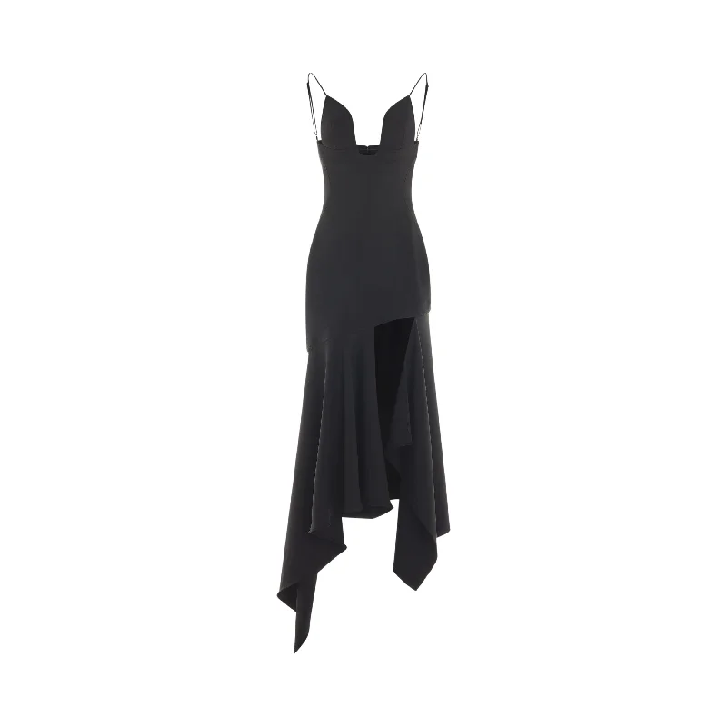 black asymmetric dress