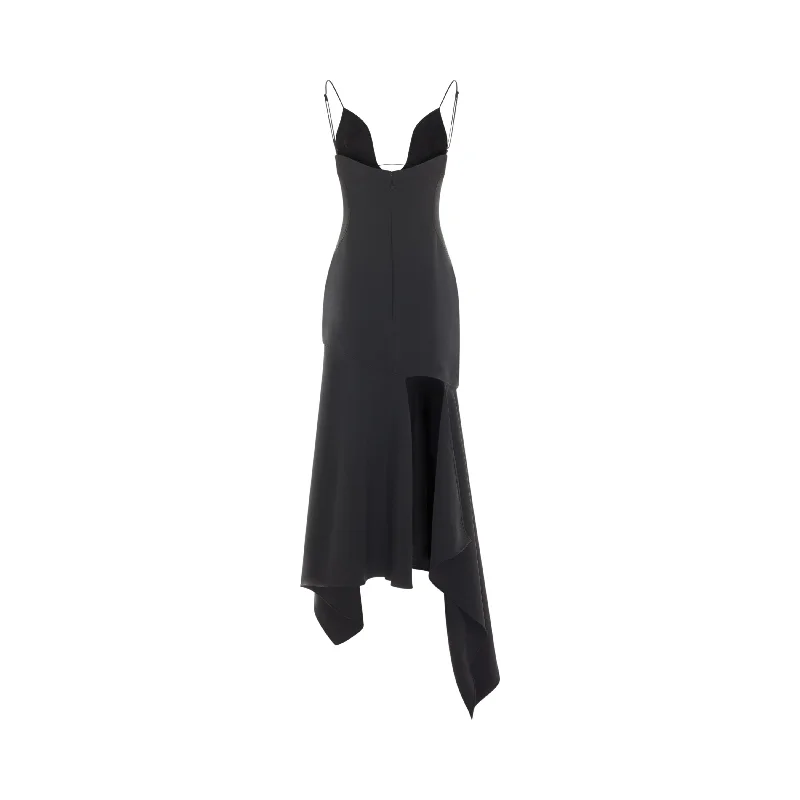 black asymmetric dress