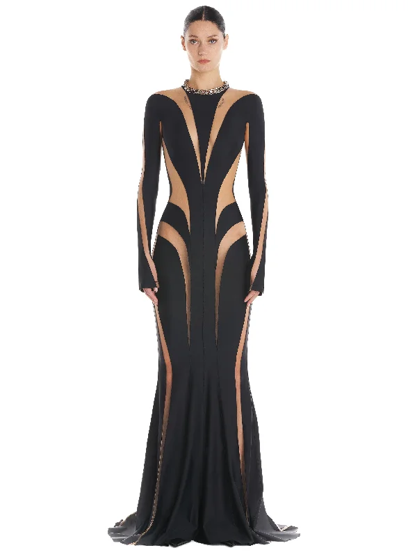 black illusion body shaping gown