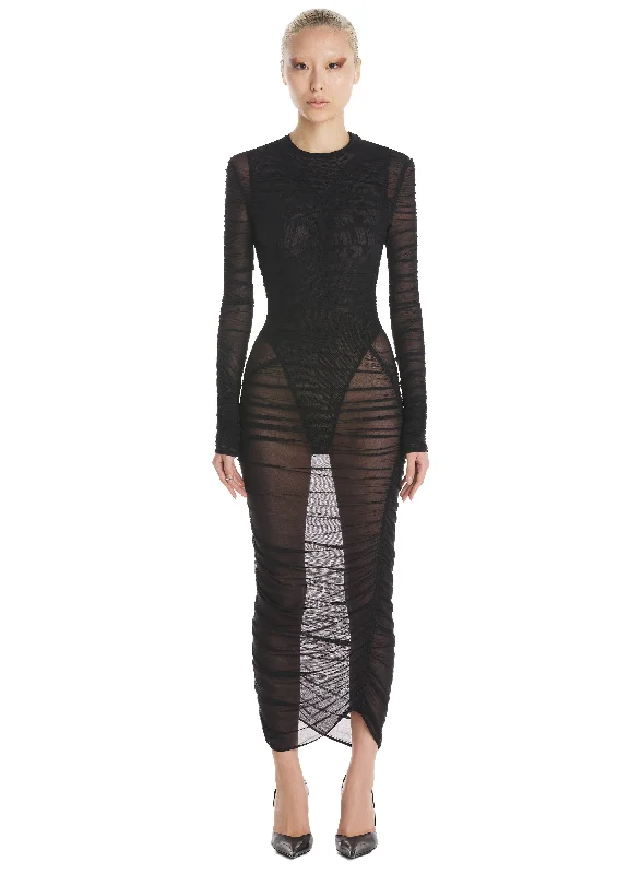 black mesh dress