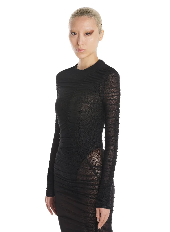 black mesh dress