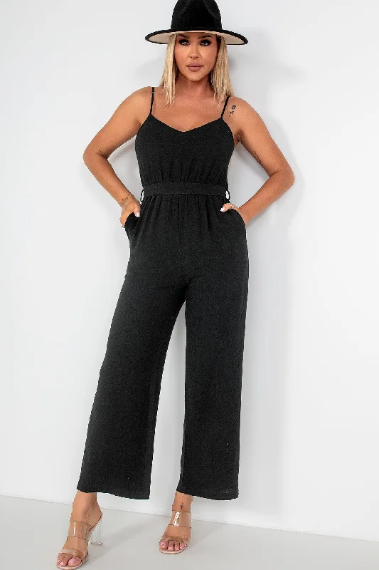 Cathy Black Linen Jumpsuit