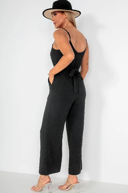 Cathy Black Linen Jumpsuit