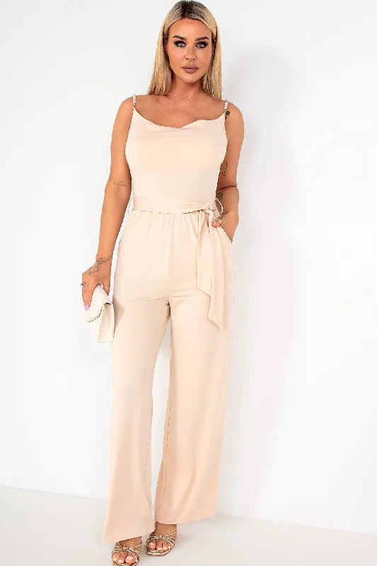 Ensley Stone Belted Jumpsuit