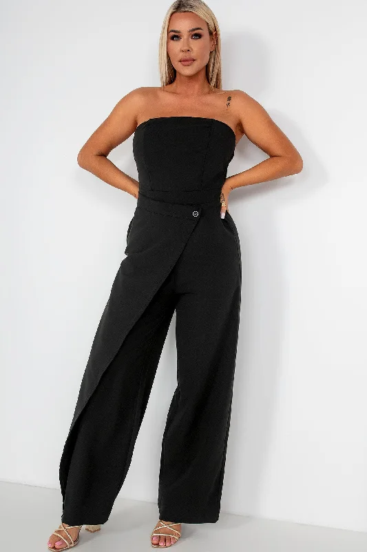 Floella Black Bandeau Jumpsuit