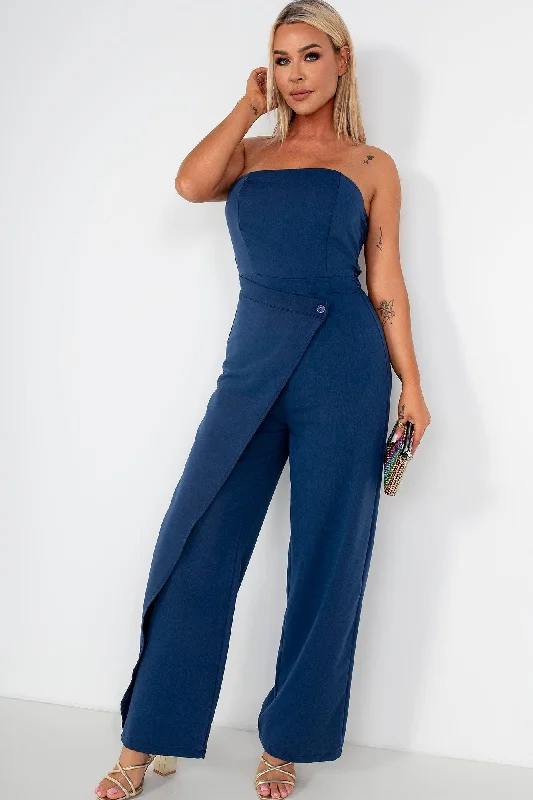 Floella Navy Bandeau Jumpsuit